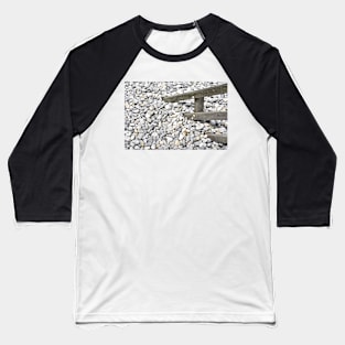 Pebbles covering a fence at  Sheringham, UK Baseball T-Shirt